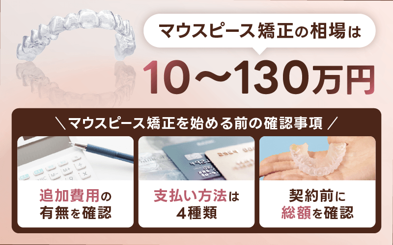 マウスピース矯正 値段相場 10~130万円